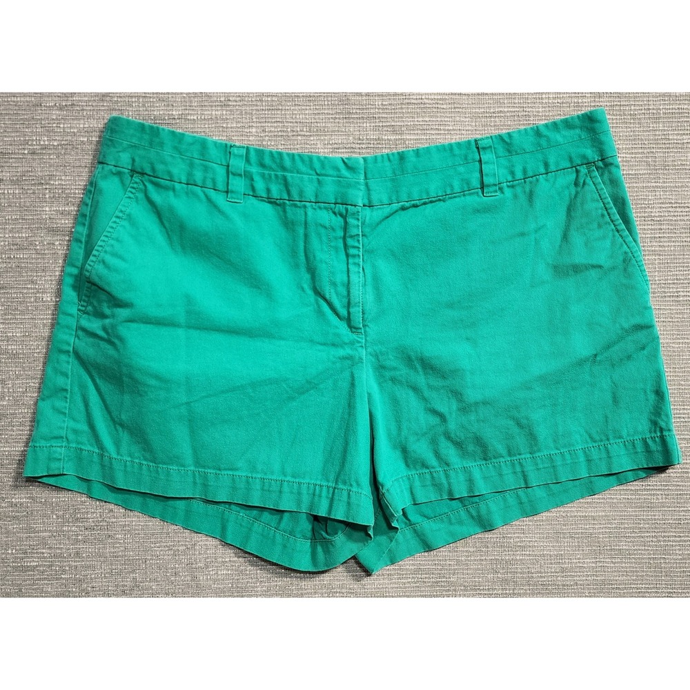 Ann Taylor LOFT Womens Green Chino Shorts Size 12 Original Flat Front Casual